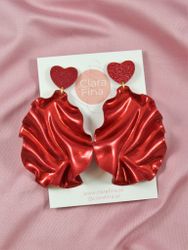 Satin Heart Top rött glitter
