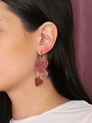 Hjärtkluster på ring Rosa glitter