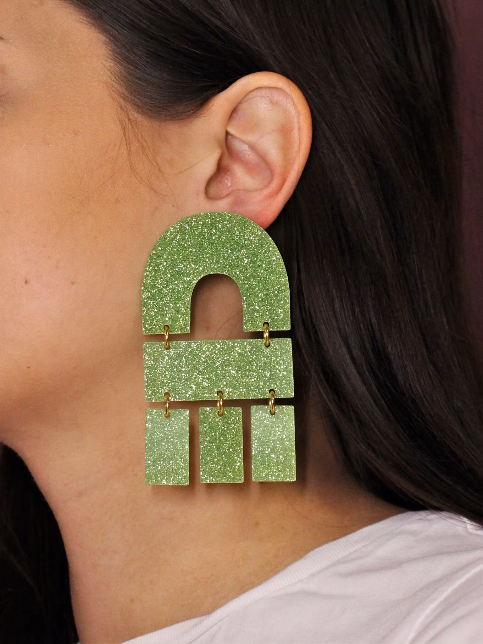 Multi Shape grönt glitter