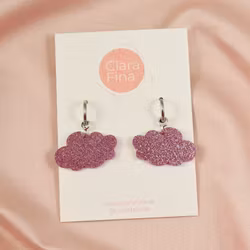 Små rosa glittermoln på ring