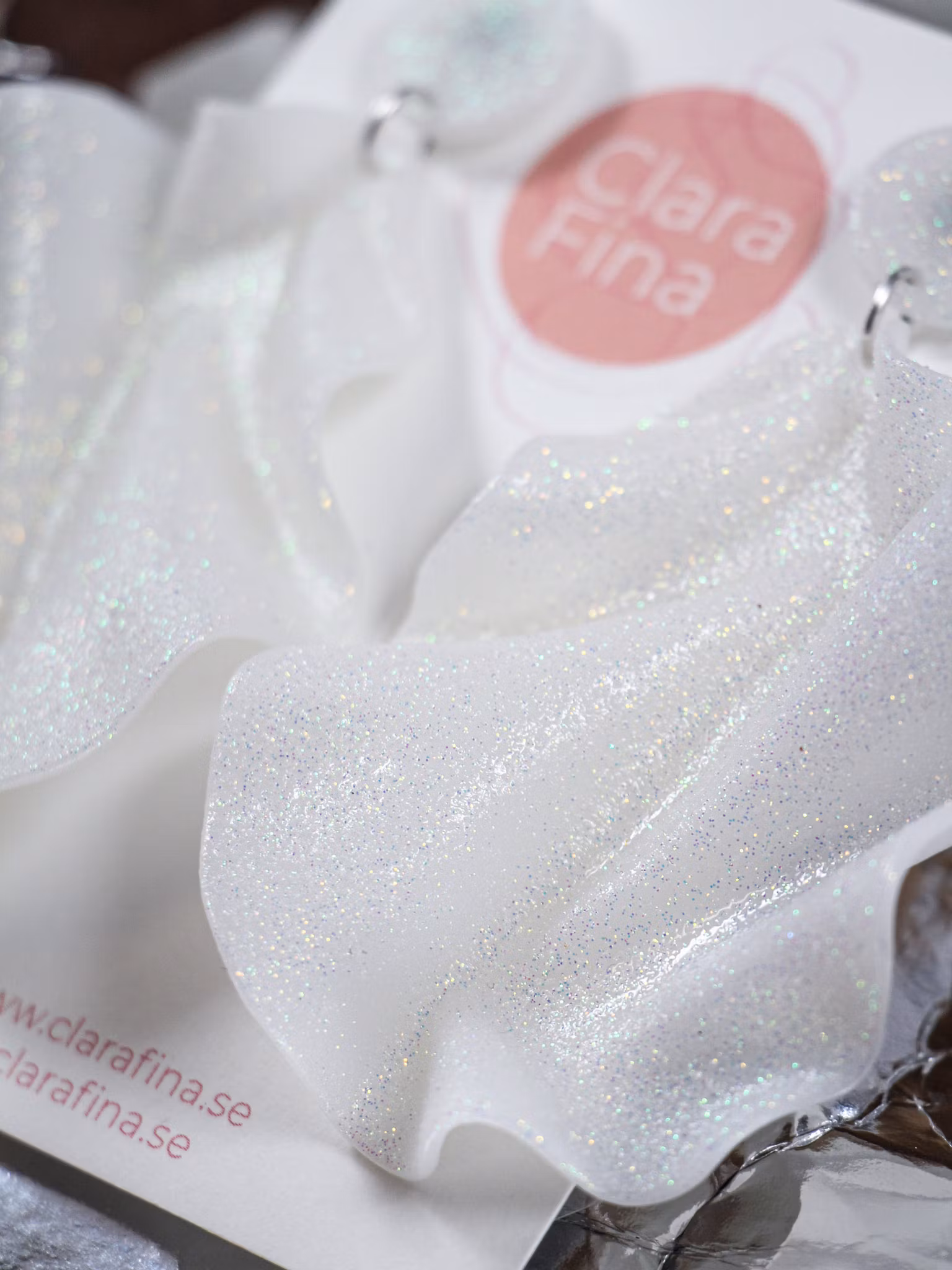Satin Round top 2.0 vitt glitter