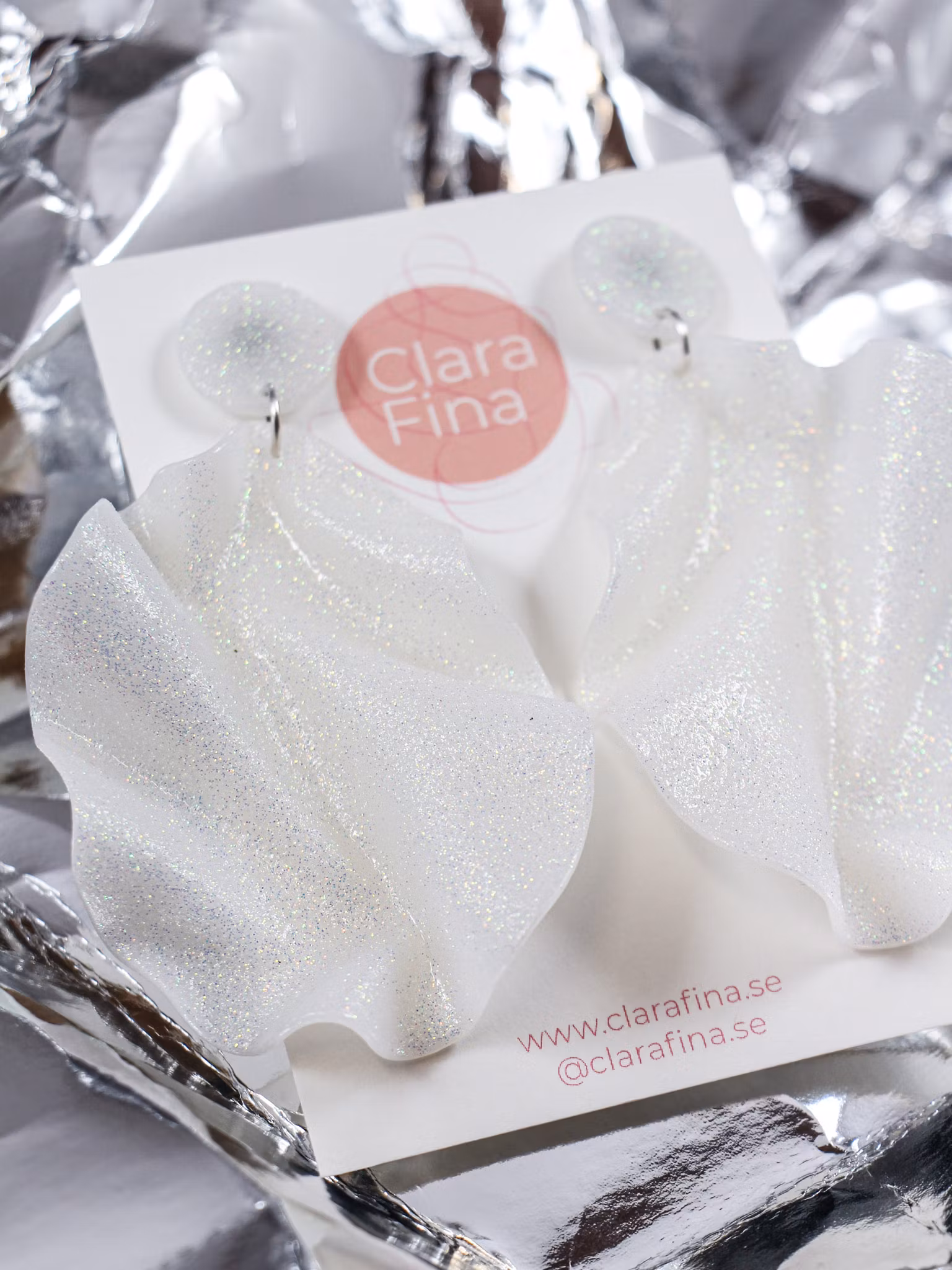 Satin Round top 2.0 vitt glitter