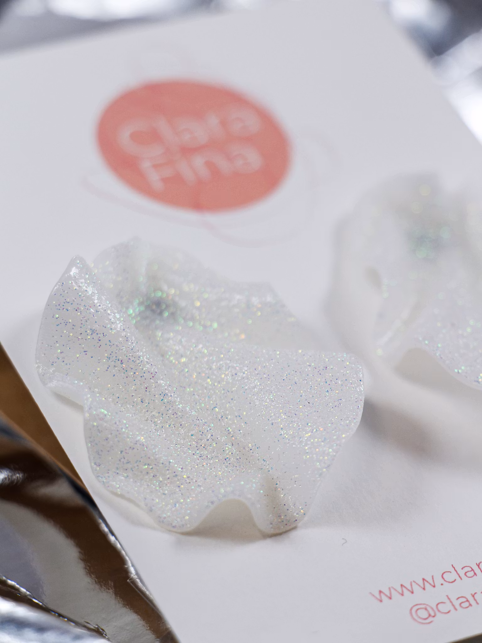 Satin Mini 2.0 vitt glitter