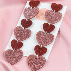 Hjärtensemble Stora rosa, små röda