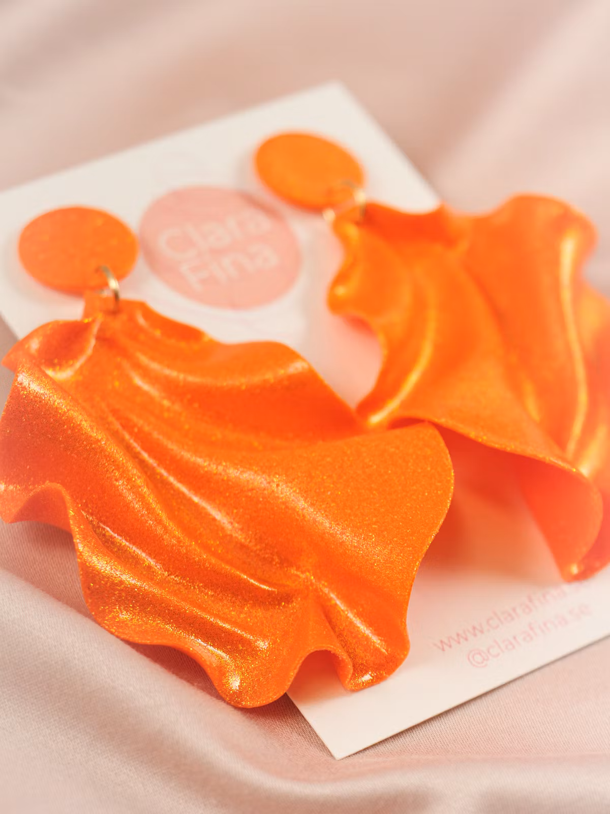 Satin Round top orange glitter