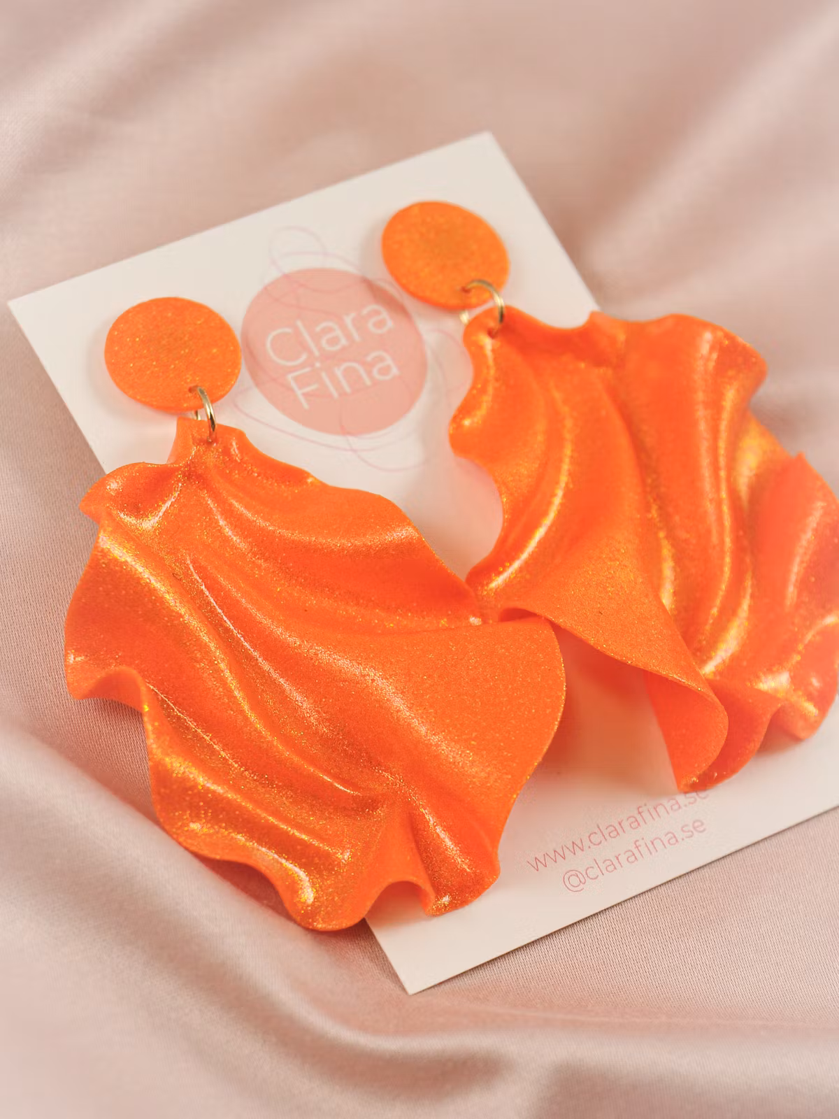 Satin Round top orange glitter