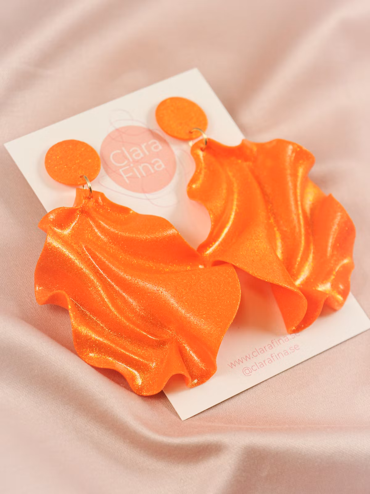 Satin Round top orange glitter
