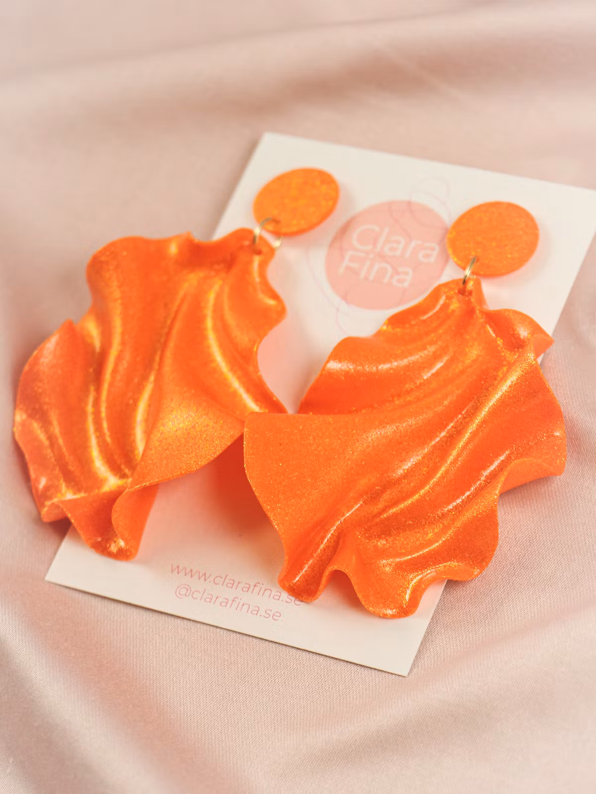 Satin Round top orange glitter