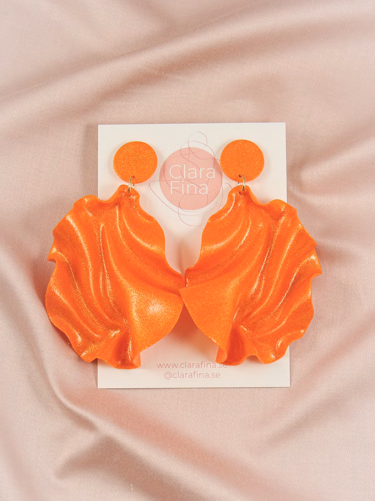 Satin Round top orange glitter