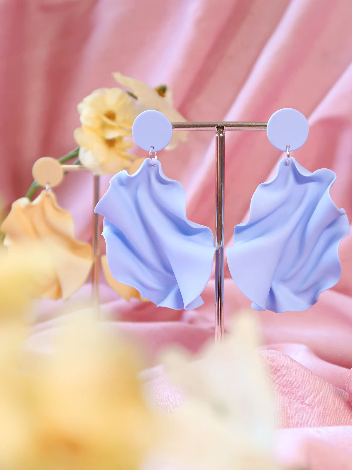 Satin round top ljusblå