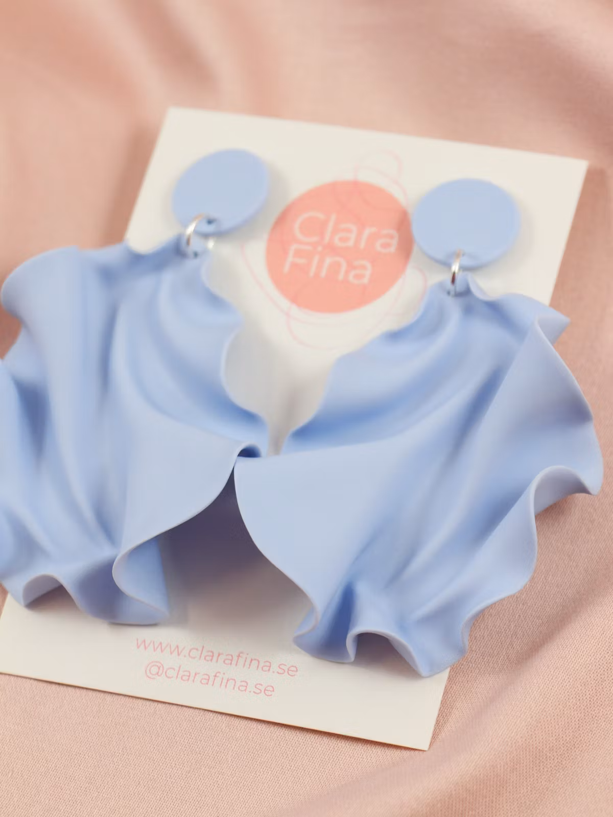 Satin round top ljusblå