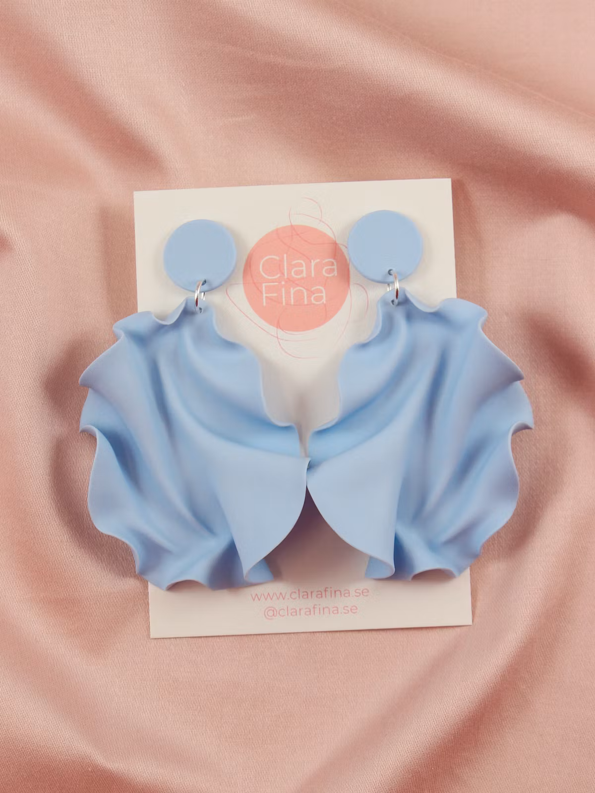 Satin round top ljusblå