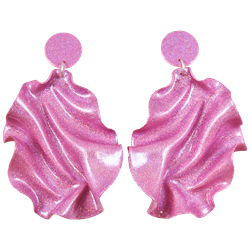 Satin round top rosa holografiskt glitter