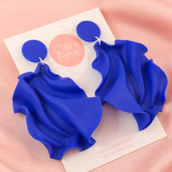 Satin round top klarblå