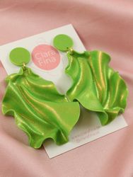 Satin round top neongrönt glitter