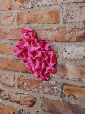 Skulptur Satin Rosa och Röd 01