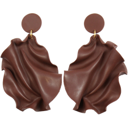 Satin round top mörkbrun