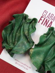 Satin Grön guldig marmorering (reclaimed clay OOAK)