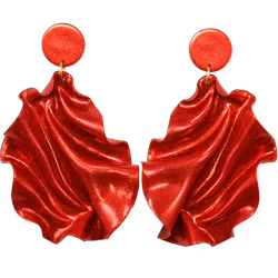 Satin Round top Rött glitter