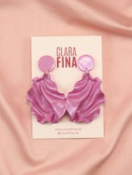 Satin round top MINI rosa holografiskt glitter