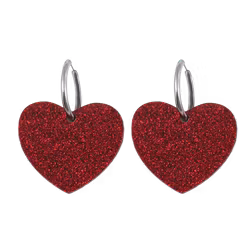 Extra stort rött hjärta på ring