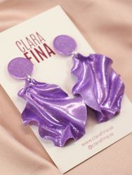 Satin Round top MINI lila glitter