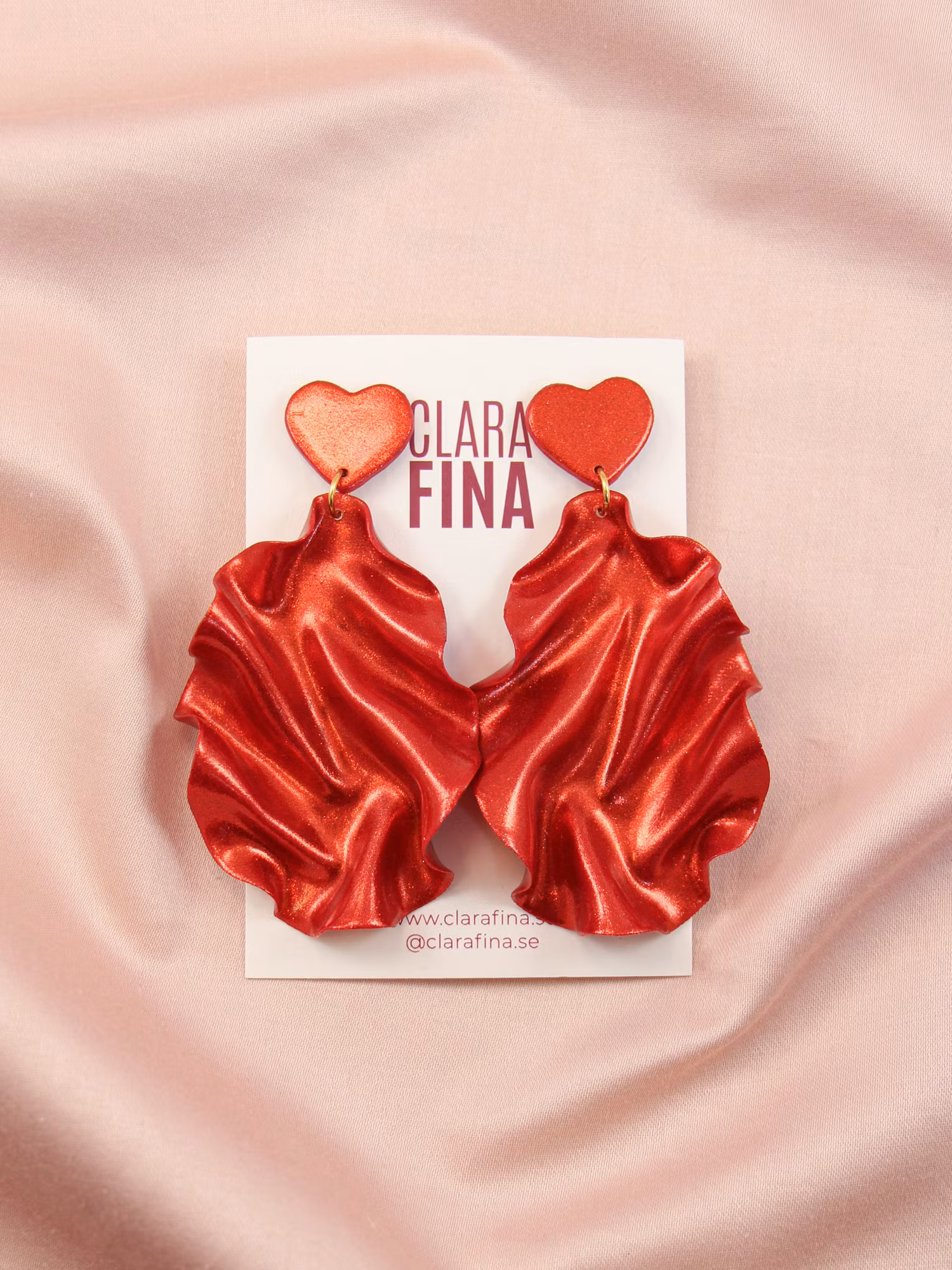 SAMPLE Satin Heart Top rött glitter