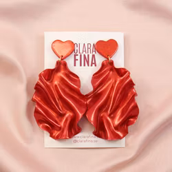 SAMPLE Satin Heart Top rött glitter