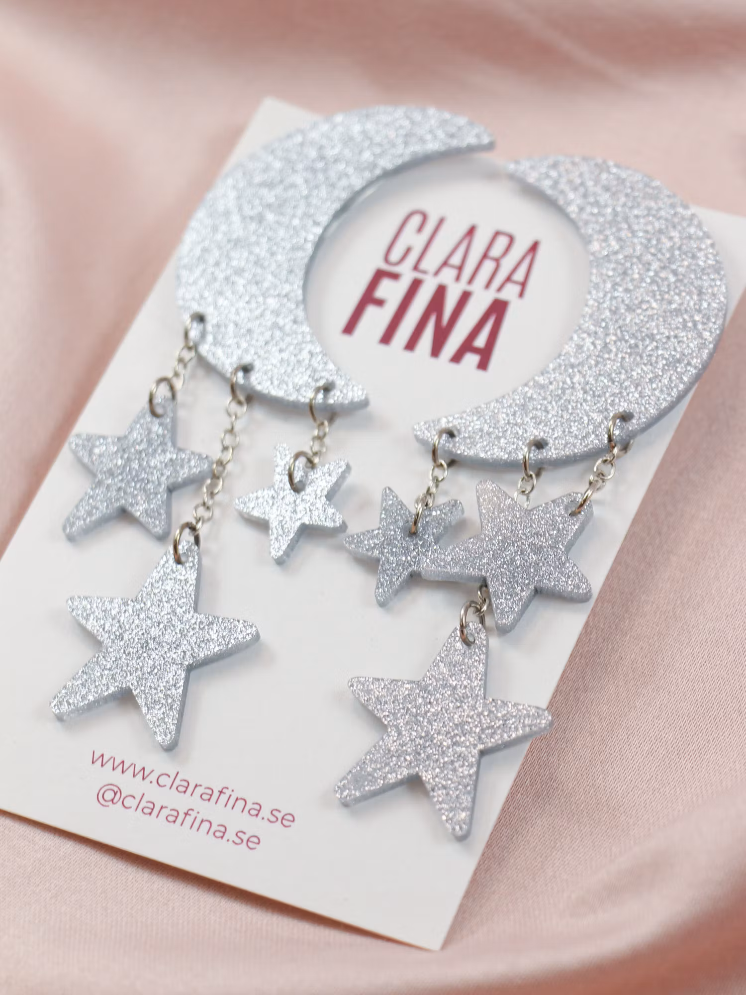 SAMPLE Månar och stjärnor Silverglitter