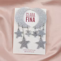 SAMPLE Månar och stjärnor Silverglitter