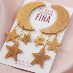 SAMPLE Månar och stjärnor Guldglitter