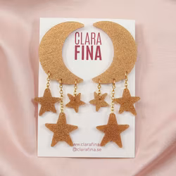 SAMPLE Månar och stjärnor Guldglitter