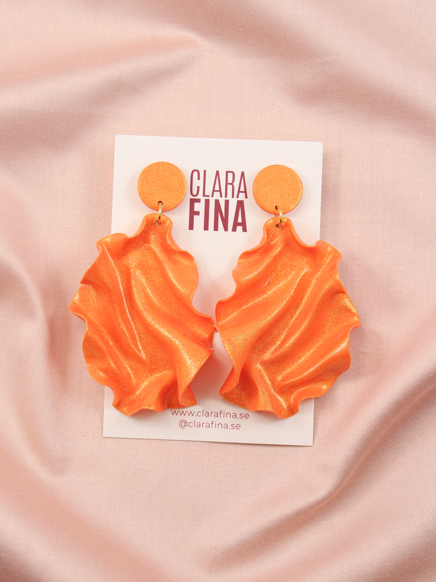 SAMPLE Satin Round top orange glitter