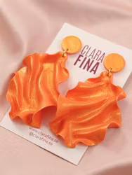 SAMPLE Satin Round top orange glitter