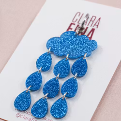 SAMPLE (SINGEL 1 st) Ösregn blå glittermoln på ring