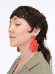 Satin round top Tomatröd