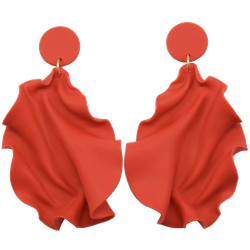 Satin round top Tomatröd