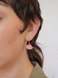 Minimoln rosa med guldiga detaljer 1 st SINGELÖRHÄNGE