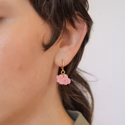 Minimoln rosa med guldiga detaljer 1 st SINGELÖRHÄNGE