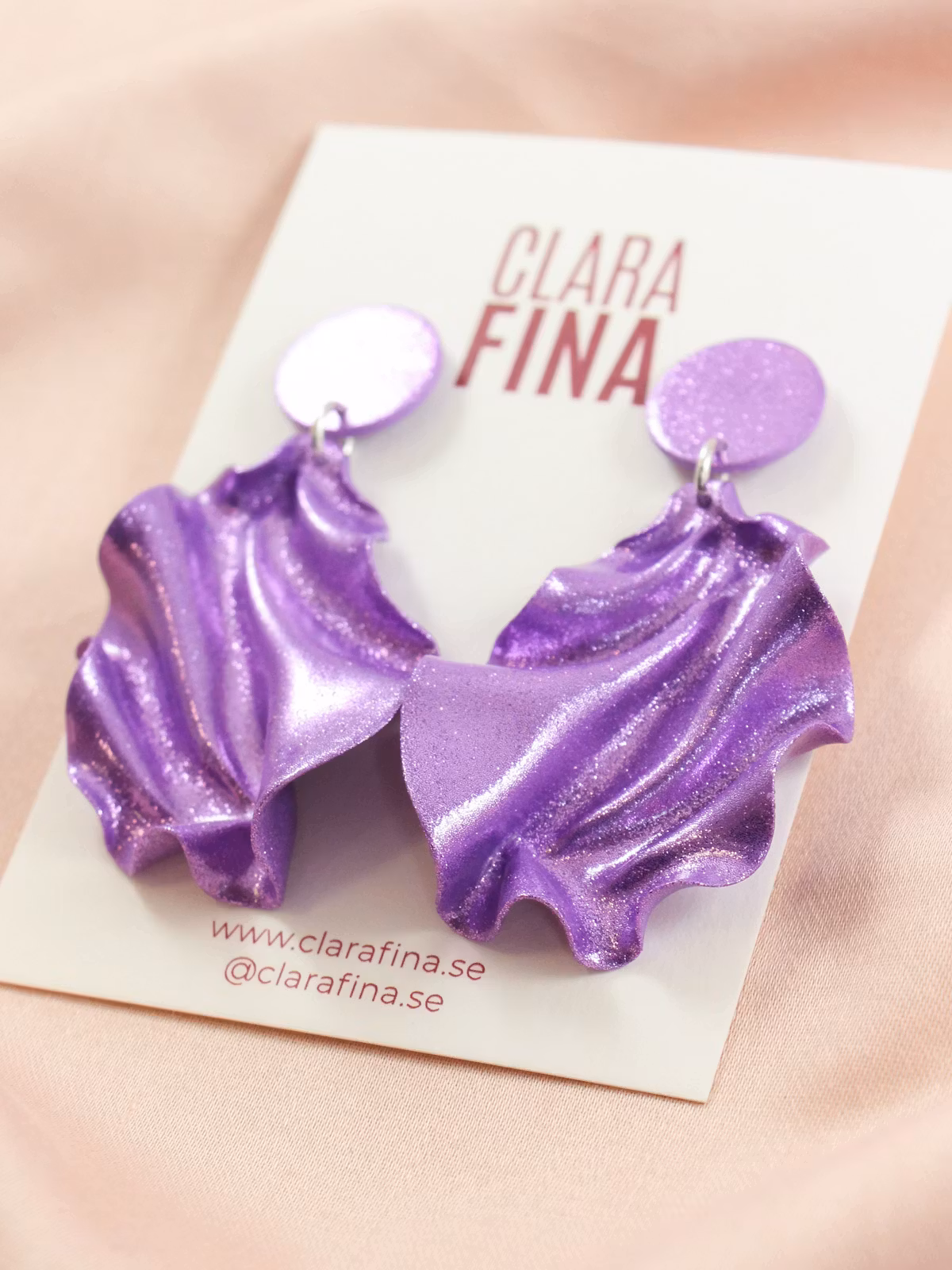 Satin round top MINI lila glitter