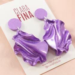 Satin round top MINI lila glitter