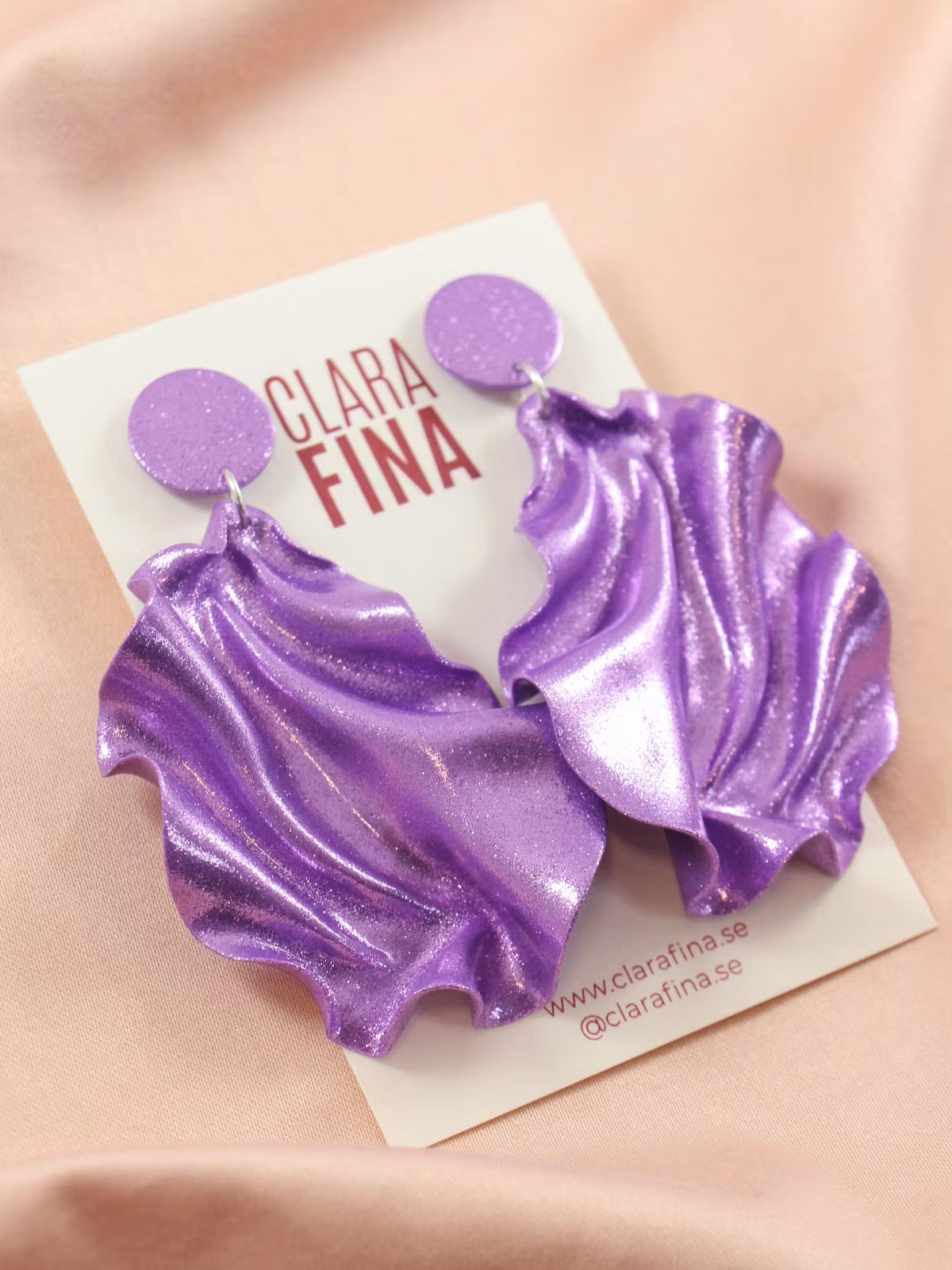 Satin round top lila glitter