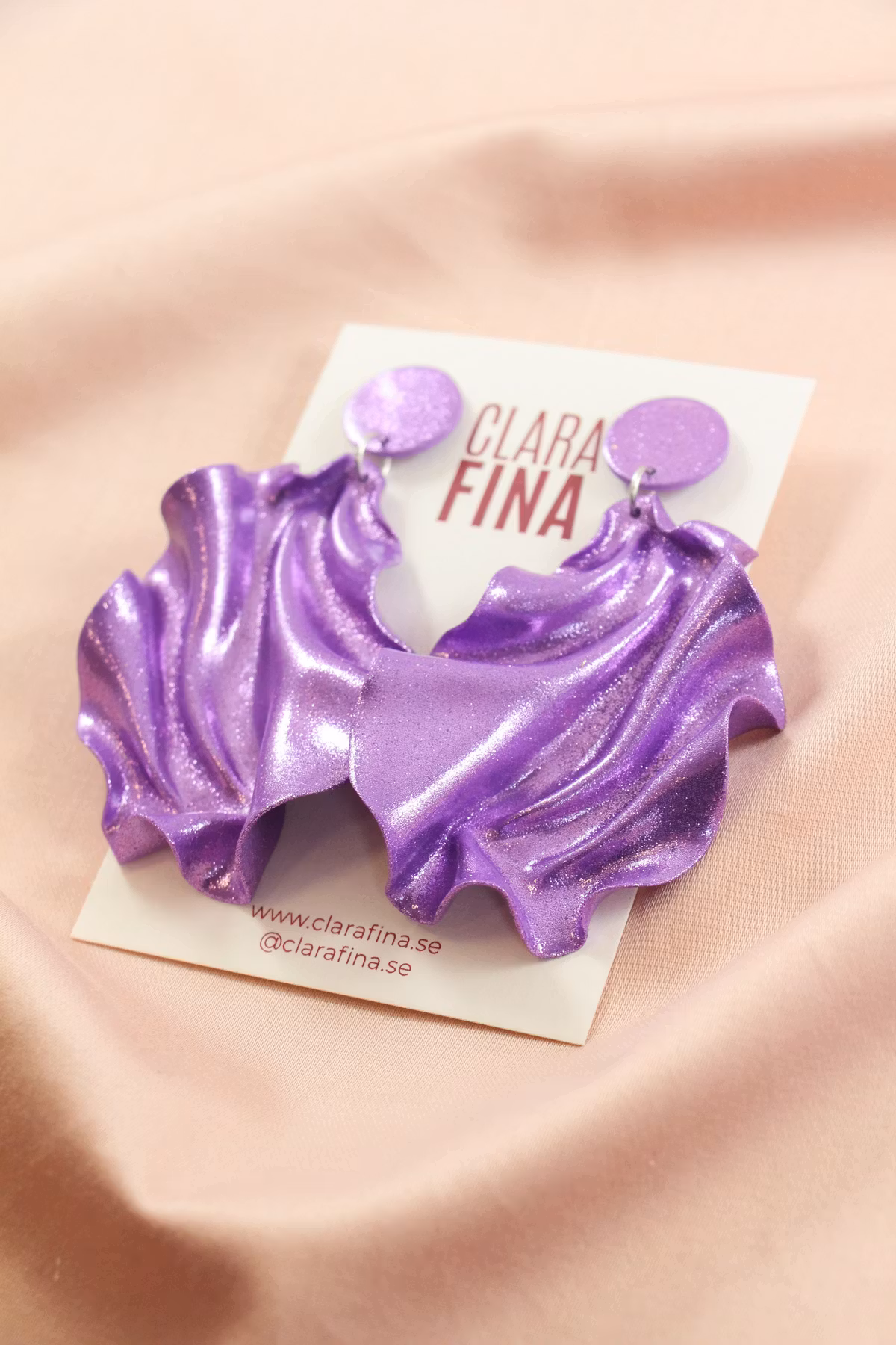 Satin round top lila glitter