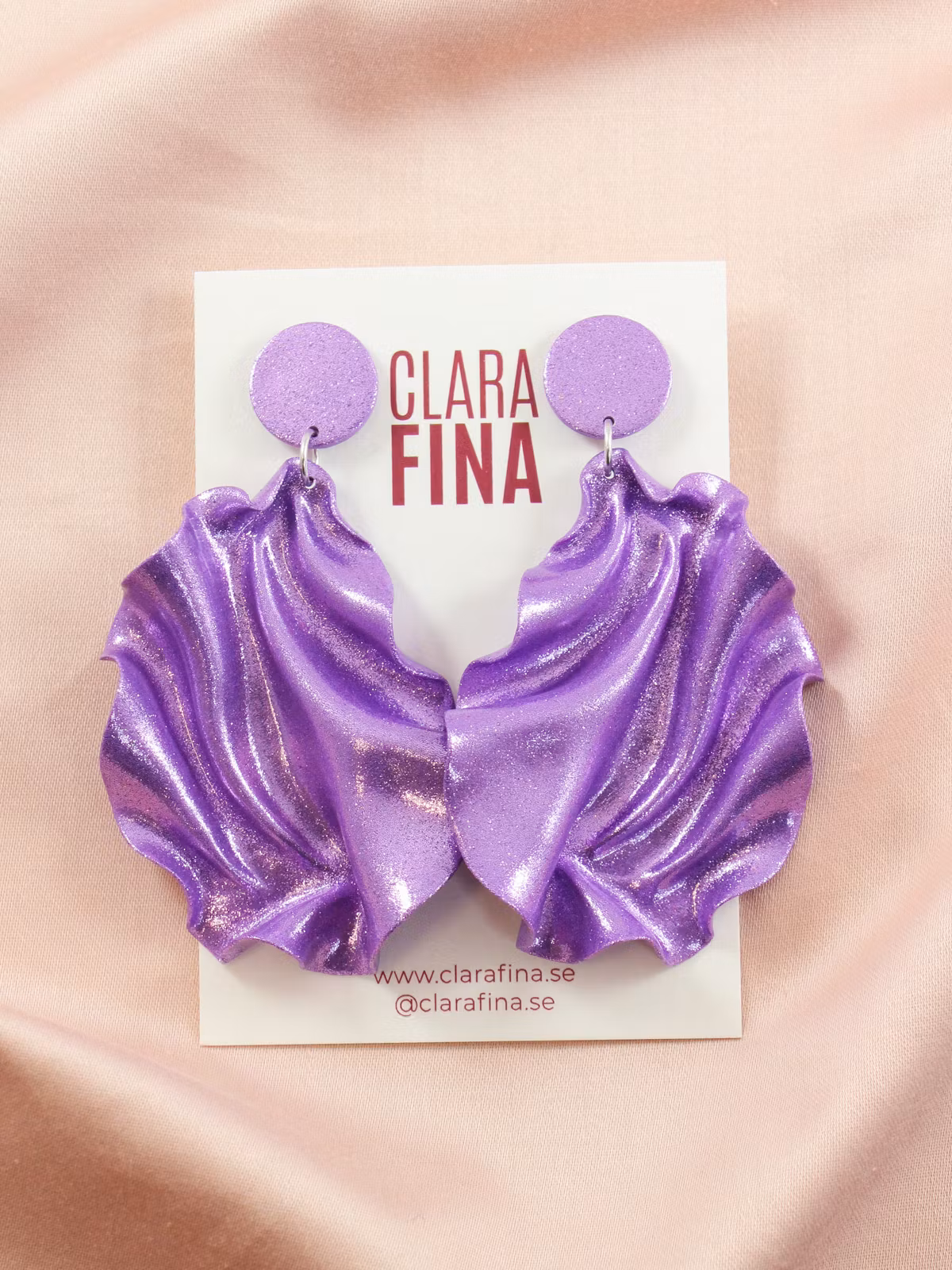 Satin round top lila glitter