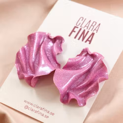 Satin MINI rosa holografiskt glitter