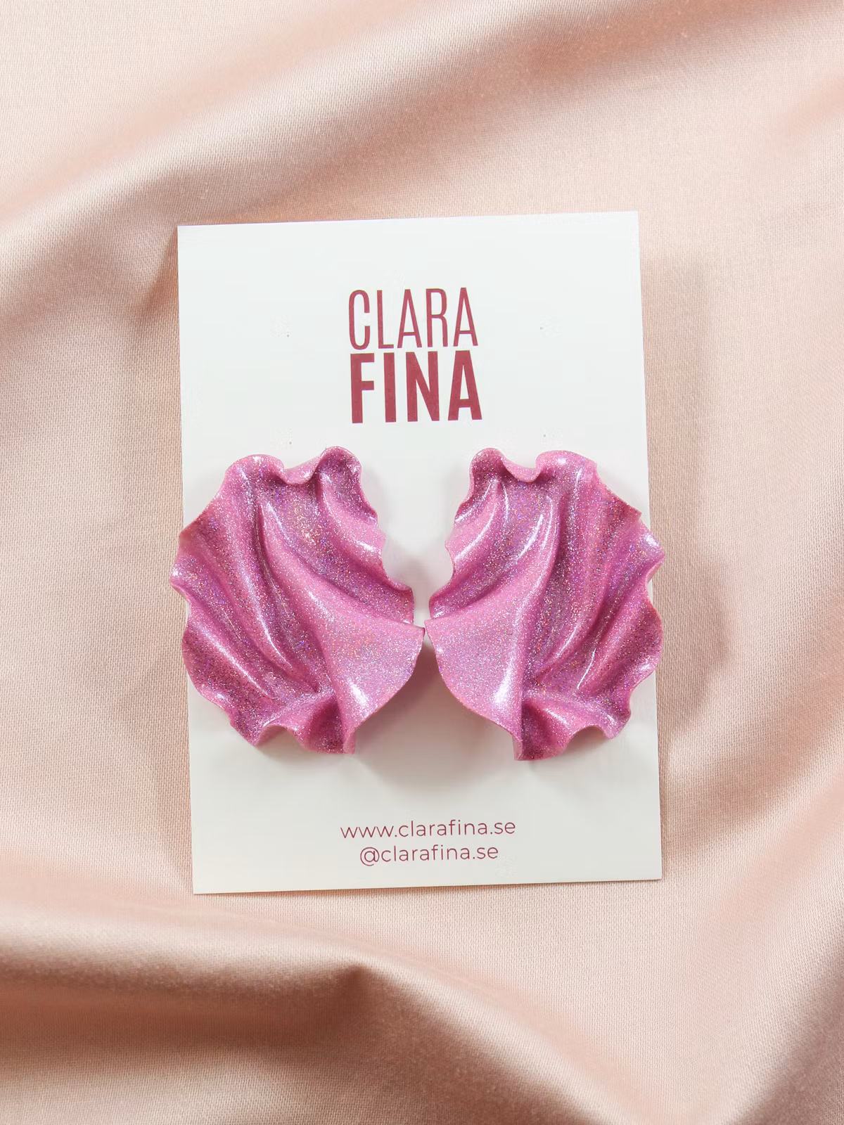 Satin MINI rosa holografiskt glitter