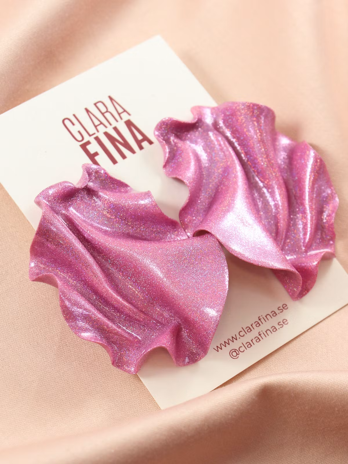 Satin rosa holografiskt glitter