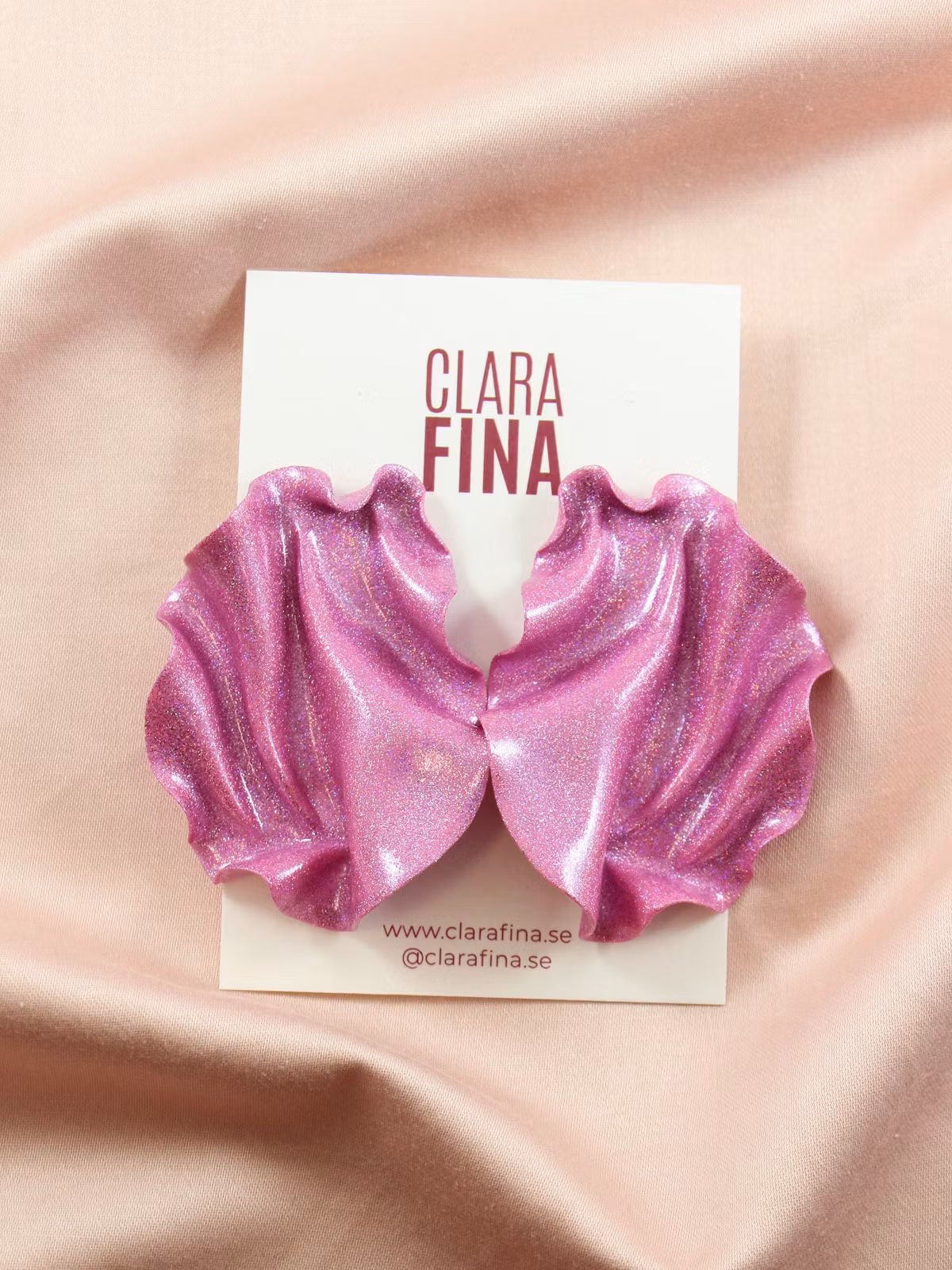 Satin rosa holografiskt glitter