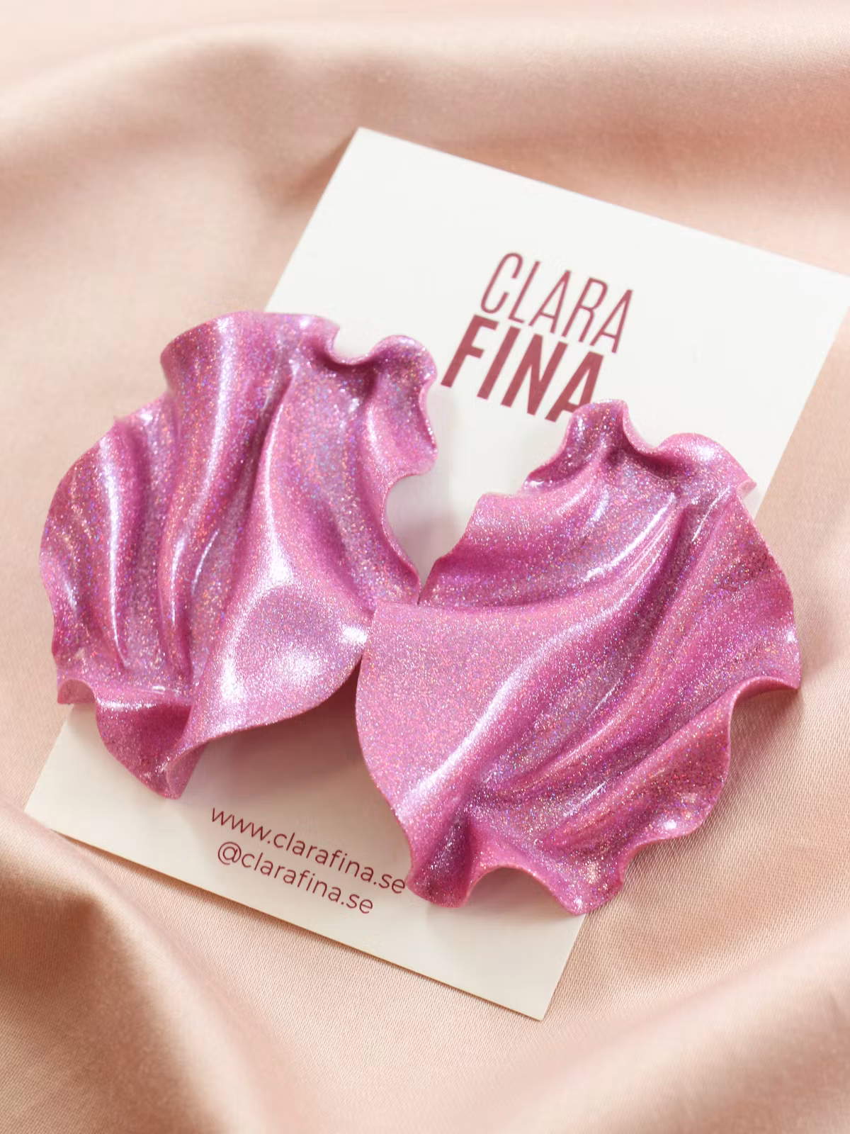 Satin rosa holografiskt glitter