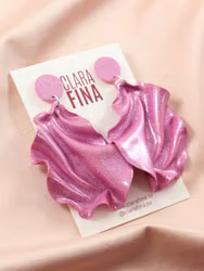 Satin round top rosa holografiskt glitter